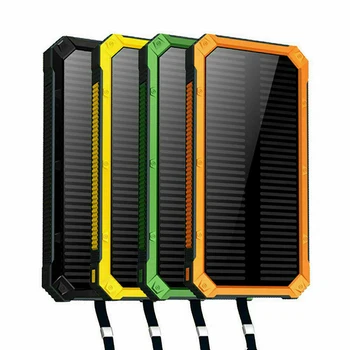 Новые комплекты водонепроницаемых чехлов для солнечных аккумуляторов с двумя USB-зарядными устройствами на солнечной батарее, внешняя коробка, фонарик, мини-Powerbank для смартфона