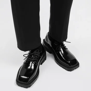 Роскошные деловые кожаные туфли-Оксфорды, мужские дышащие резиновые вечерние модельные туфли, мужские офисные свадебные туфли на плоской подошве, Mocassin Homme