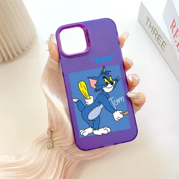 Чехол для телефона Tom And J-JerryS Модный бренд серебристого цвета Модный чехол для телефона для iPhone 15 14 13 12 Pro Max 11 Мода 2023 года