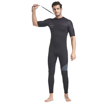 Профессиональный Новый мужской гидрокостюм толщиной 3 мм из цельного неопрена с короткими рукавами, одежда для серфинга, купальник на молнии, костюм для подводного плавания, костюм для подводного плавания