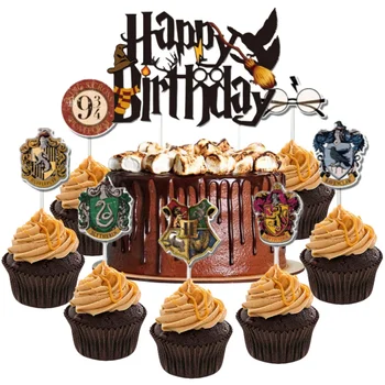 Волшебные топперы для тортов Волшебная Школьная тема, Топперы для кексов для детского душа, украшения для торта на день рождения для мальчиков