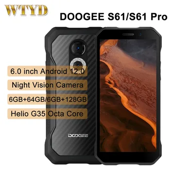 DOOGEE S61 Прочный Телефон 6 ГБ 64 ГБ DOOGEE S61 Pro 6 ГБ 128 ГБ Камера Ночного Видения IP68 6,0 