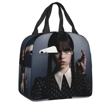 Wednesday Addams Термоизолированные сумки для ланча, женские контейнеры для ланча из фильма ужасов 