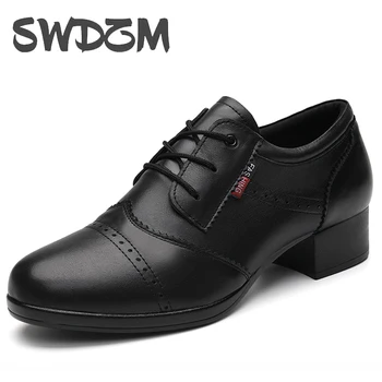 SWDZM Суперценная обувь для латиноамериканских танцев, мужская кожаная обувь для современного танго и сальсы, Квадратные каблуки, обувь для взрослых, мужская обувь для вечеринок на резиновой подошве
