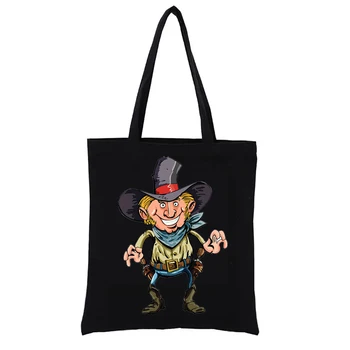 Холщовая сумка в стиле улыбающегося ковбоя, женская сумка, модные женские сумки, сумки для рук, повседневные сумки для покупателей, тканая сумка, забавная сумка-тоут, Эко