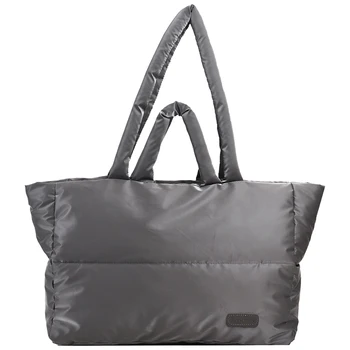 Женская мягкая сумка через плечо, универсальная Повседневная Сумка-хобо, стеганая пухлая сумка Большой емкости, Повседневная сумка-подушка для покупок