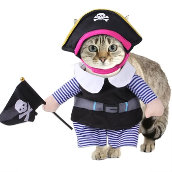 Костюмы для домашних животных на Хэллоуин Забавный дизайн в пиратском стиле Фотосессии Пиратская одежда для косплея Одежда для фестивалей кошек собак и вечеринок