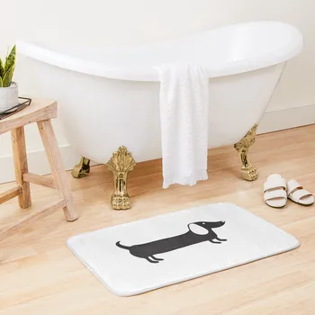 Простой черно-белый коврик для ванной с изображением таксы, наборы аксессуаров для ванной комнаты, роскошный коврик для ванной, коврик для аксессуаров для ванной комнаты