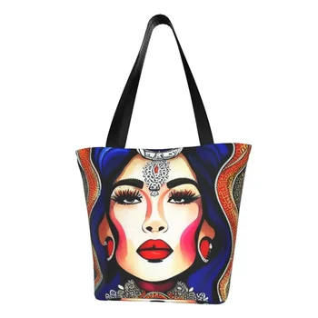 Сумка для покупок Gypsy Queen, рабочие сумки для красивой женщины, сумки для покупок с графическим дизайном для студентов, винтажная тканевая сумка-тоут