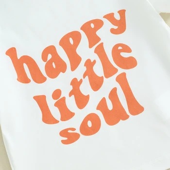 Летний Наряд для маленьких мальчиков и девочек Happy Little soul, футболка с коротким рукавом, топы, шорты с загнутым подолом, комплект одежды из 2 предметов