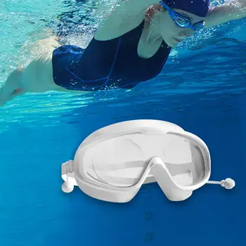 Очки для плавания при близорукости, очки для плавания для взрослых, очки для четкого обзора с затычками для ушей, Удобные водонепроницаемые Профессиональные очки для дайвинга