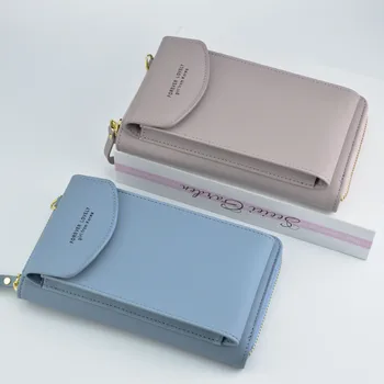 Модная сумка для мобильного телефона Samsung / iPhone / Huawei / Xiaomi, универсальная мини-однотонная сумка для мобильного телефона, сумка через плечо