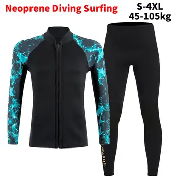Неопреновый гидрокостюм для мужчин и женщин, водолазный костюм на молнии спереди для подводного плавания, каякинга, кайтсерфинга, полный гидрокостюм