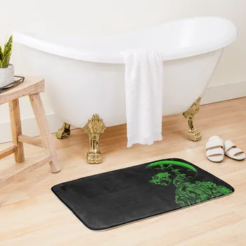 Неоново-зеленый коврик для ванной девушки-гейши-самурая DoorEntrance Door Rooms Посуда для ванной Комнаты Впитывающий коврик для ваннойкомнаты