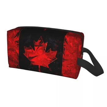 Косметичка с флагом Канады, женская милая Канадская патриотическая косметичка большой емкости, Косметички для хранения косметики, сумки для туалетных принадлежностей
