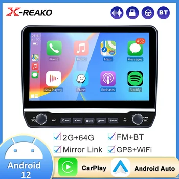 X-REAKO 2 DIN 10,1-дюймовый Автомобильный радиоприемник Стерео Универсальный GPS Мультимедийный плеер WiFi CarPlay Auto Android12 Bluetooth Сенсорный экран DSP